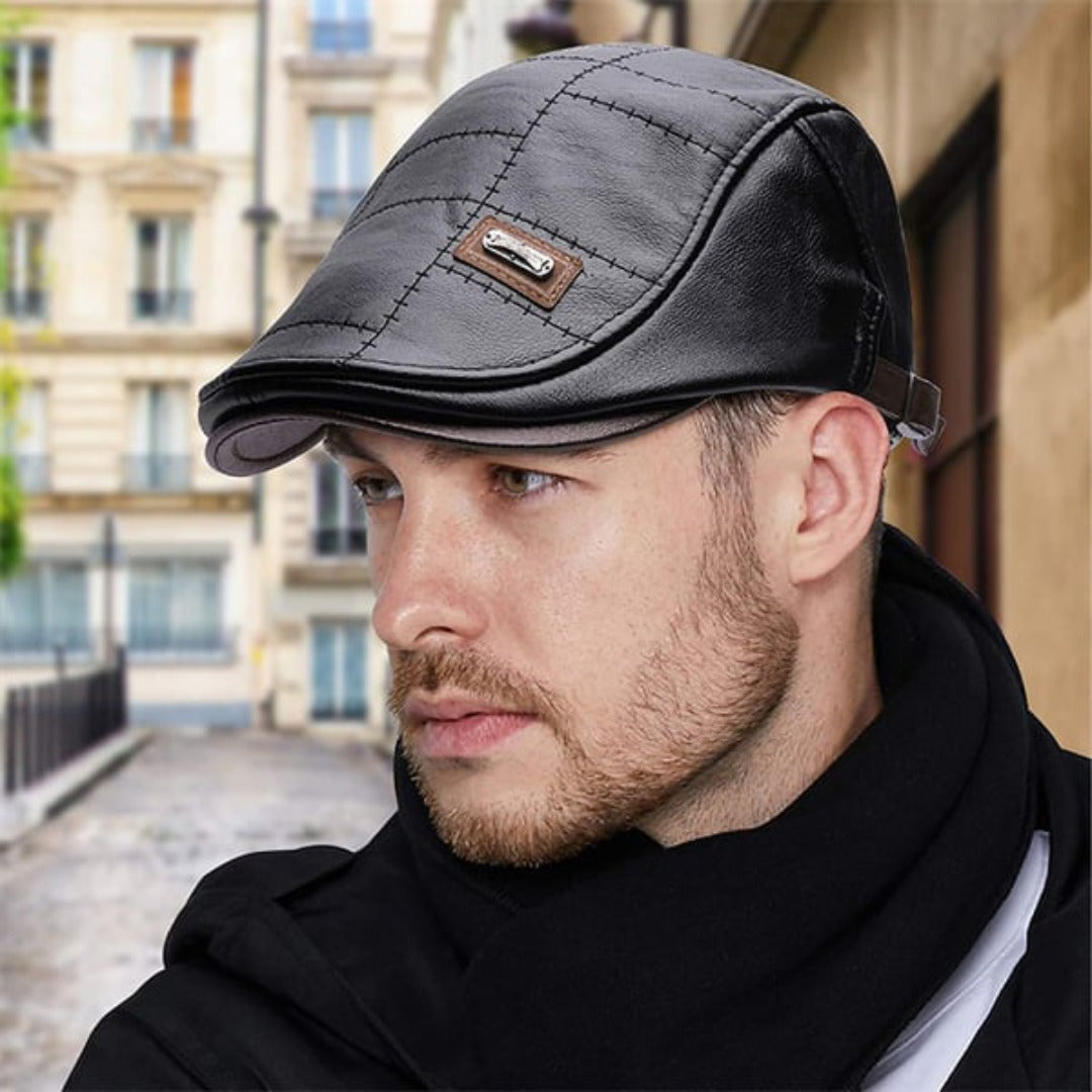 Ethan™ | Herre Retro Læder Beret Hat (Nu 1+1 GRATIS)