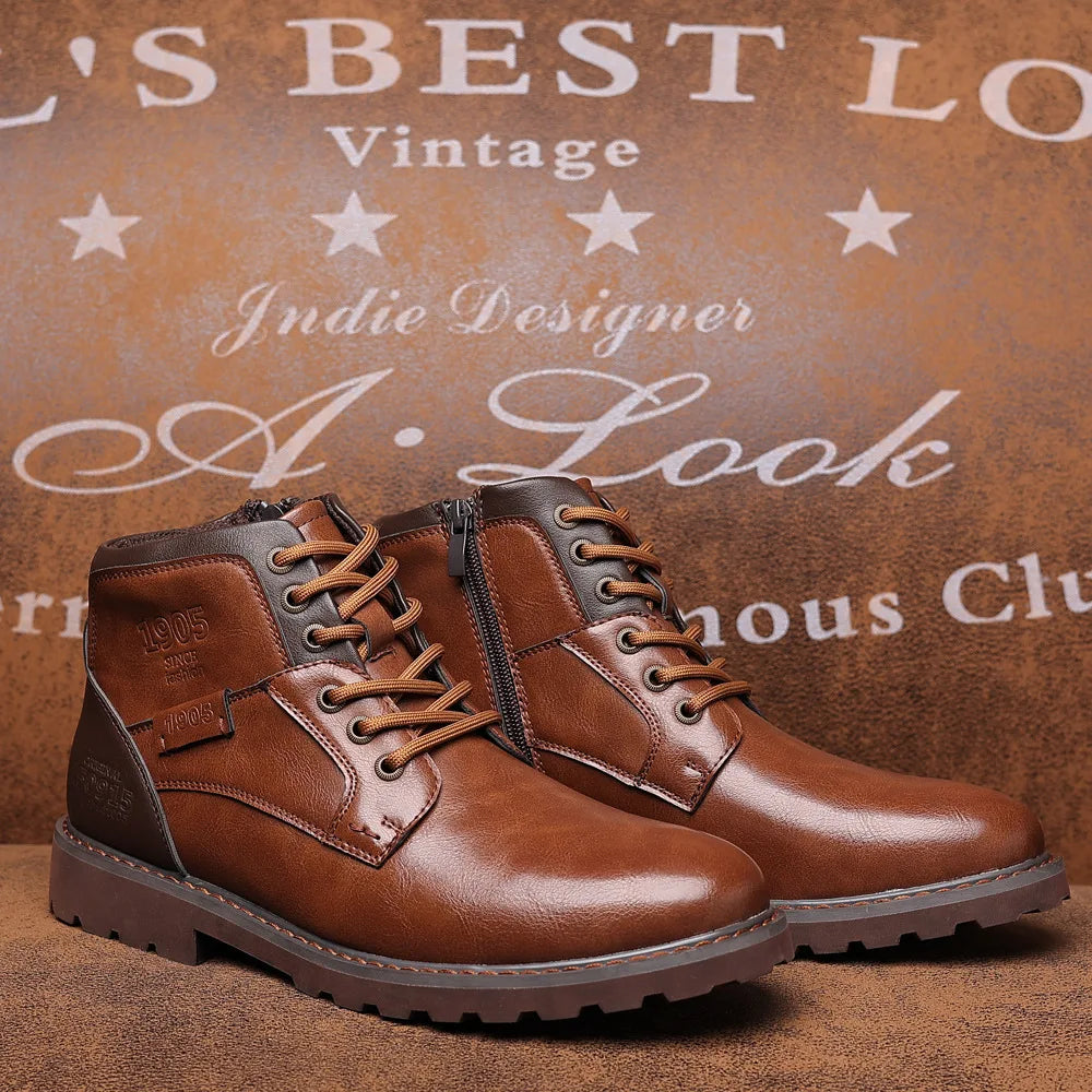 Martin™ | Klassisk Stil Snøre Læderstøvler